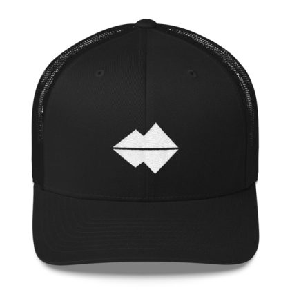 White Logo (No Text) Black Trucker Cap