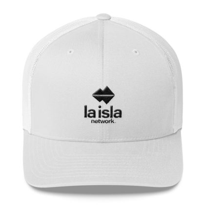 La Isla Logo (Black) Trucker Cap (White)