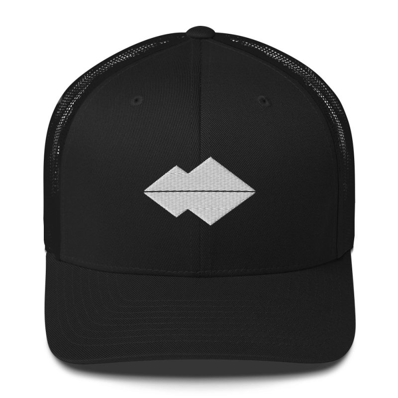 White Logo (No Text) Black Trucker Cap - Image 2